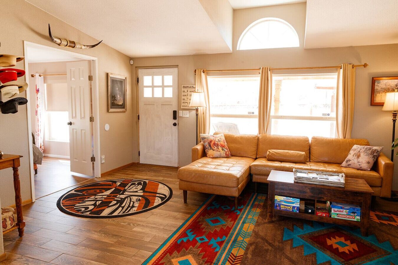 Smart TV, fireplace, DVD player, music library