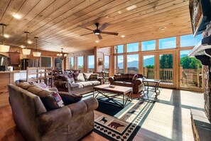 Televisie, een open haard, videospelletjes en Netflix