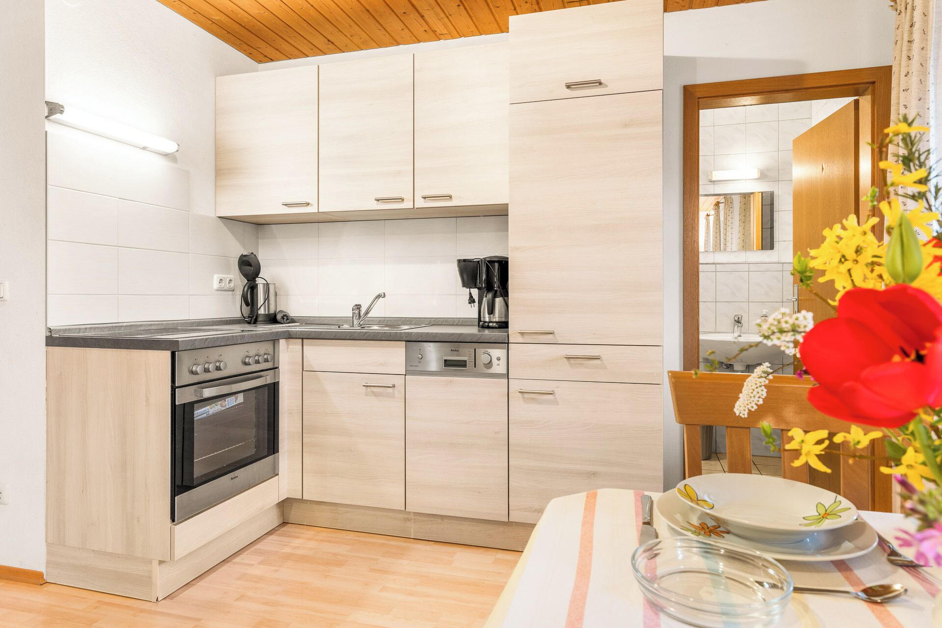 Frigorífico, horno y placa de cocina