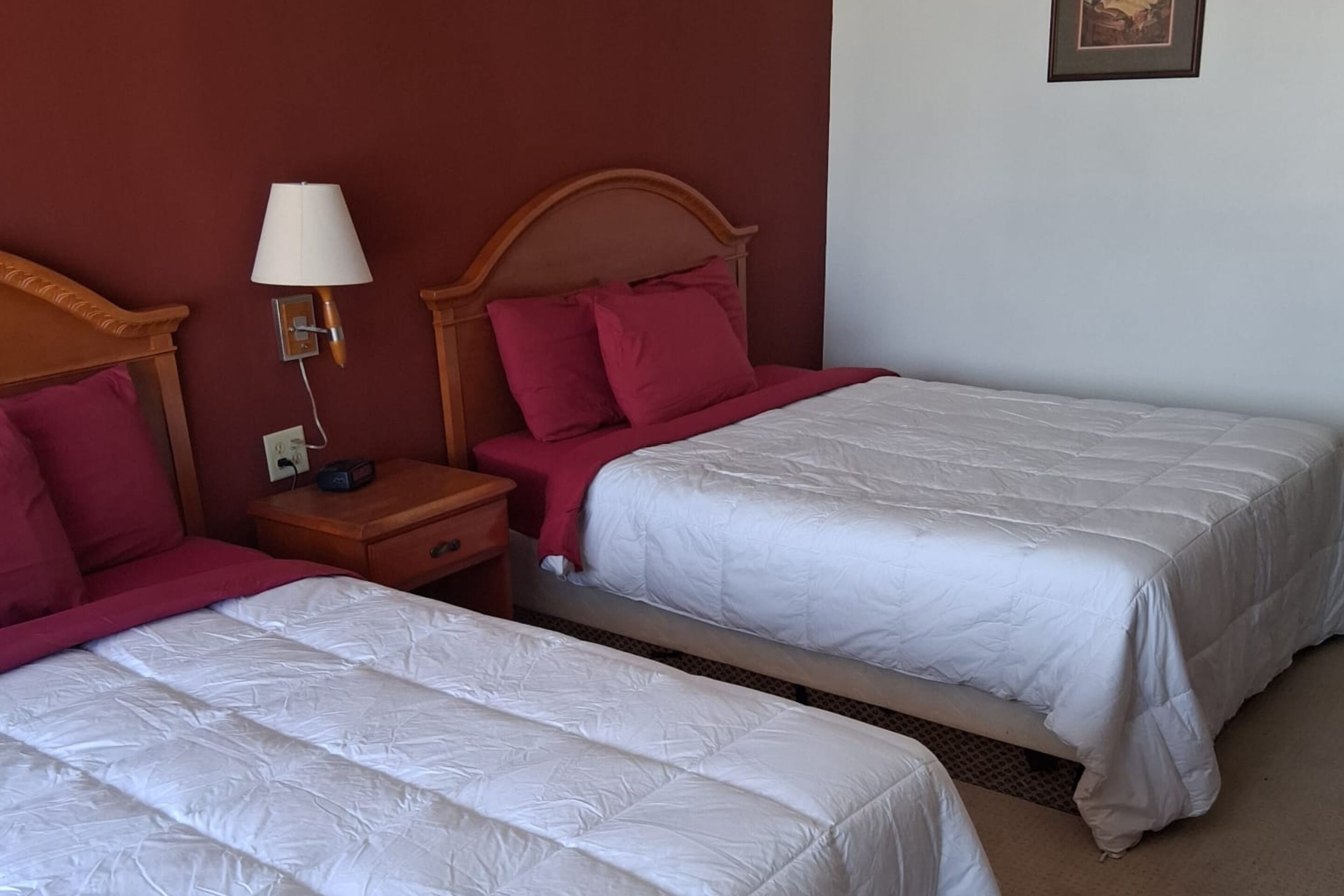 deluxe room, 2 queen beds, non smoking | desk, laptop workspace, blackout curtains, soundproofing