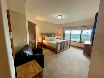 The Beautiful Master Bedroom with King Bed, Office Space, Cable TV and full Ensuite Bathroom with Steam Shower.