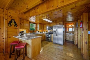 Fridge, microwave, oven, stovetop - Mountain-View Cabin w/ Game Loft, Hot Tub & Fireplaces (Sevierville)
