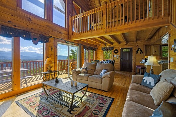 Smart TV, fireplace, DVD player - Mountain-View Cabin w/ Game Loft, Hot Tub & Fireplaces (Sevierville)