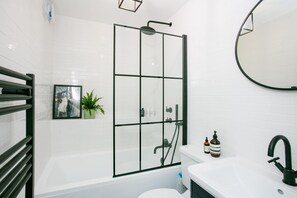 Bathtub, hair dryer