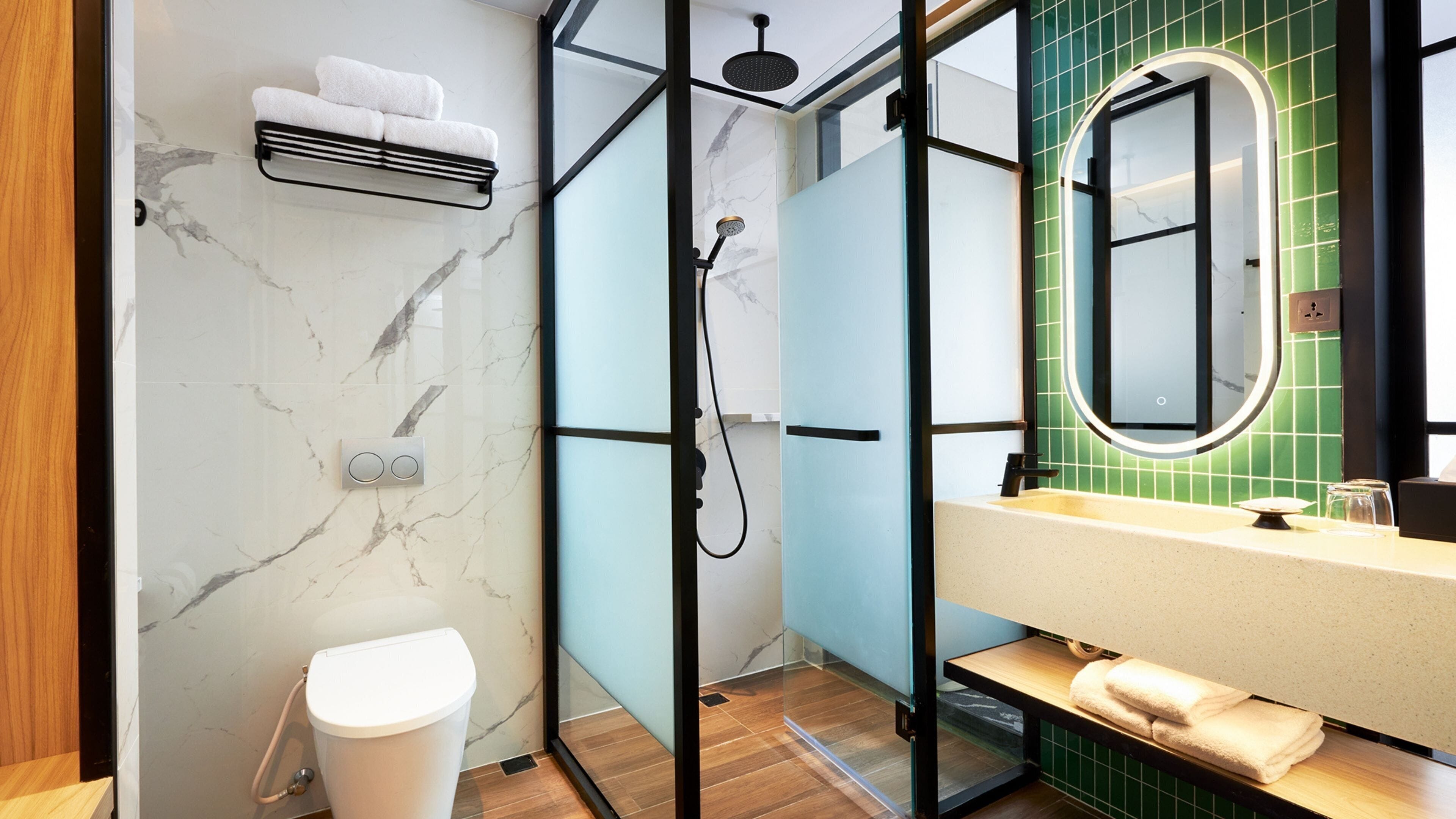 free toiletries, hair dryer, bathrobes, slippers