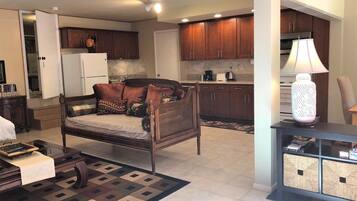 TV connectée, cheminée, lecteur de DVD