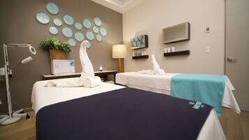 Body treatments, sports massages, facials, manicures and pedicures