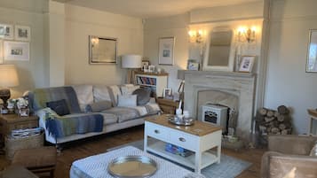 Smart TV, fireplace, video games, DVD player