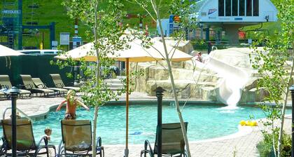 Slope Side Retreat next to the Waterfall w/ Grand Mountain Views!