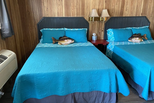 Two Queen beds. Updated Bedding.