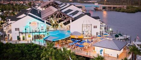 Lunch and dinner served, pool views