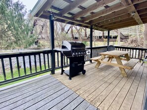 Outdoor dining - Waterfront Cabin Walkable to Everything! (Waterville)