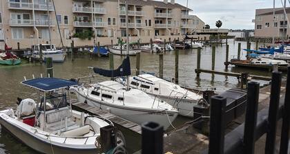 Lakeside condo on Clear Lake with marina.