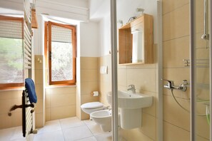 Dusche, Haartrockner, Handtücher