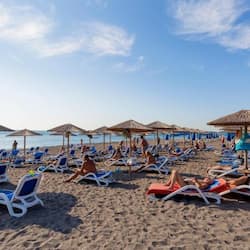 Private beach, beach bar