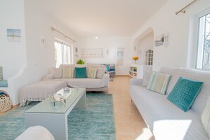 TV, fireplace - Casa Patricia: Superb villa on Vale do Milho with heated pool (Carvoeiro)