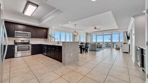 Fridge, microwave, stovetop, dishwasher - 4BR, Beachfront, Parking level!, Waterslide! (Gulf Shores)