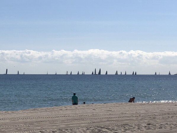 En la playa