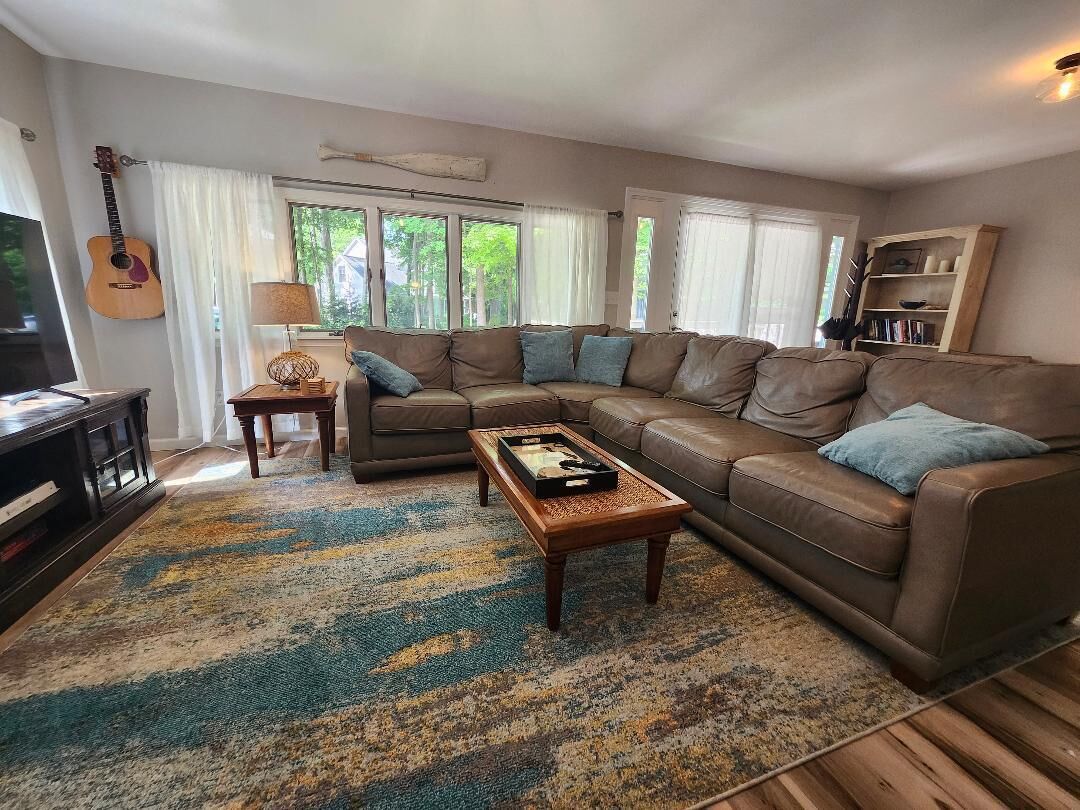 Smart TV, DVD player, books, video library