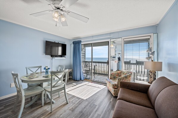 TV, DVD player - Sea Cabin 122 - 1 Bedroom Ocean Front Condo (North Myrtle Beach)