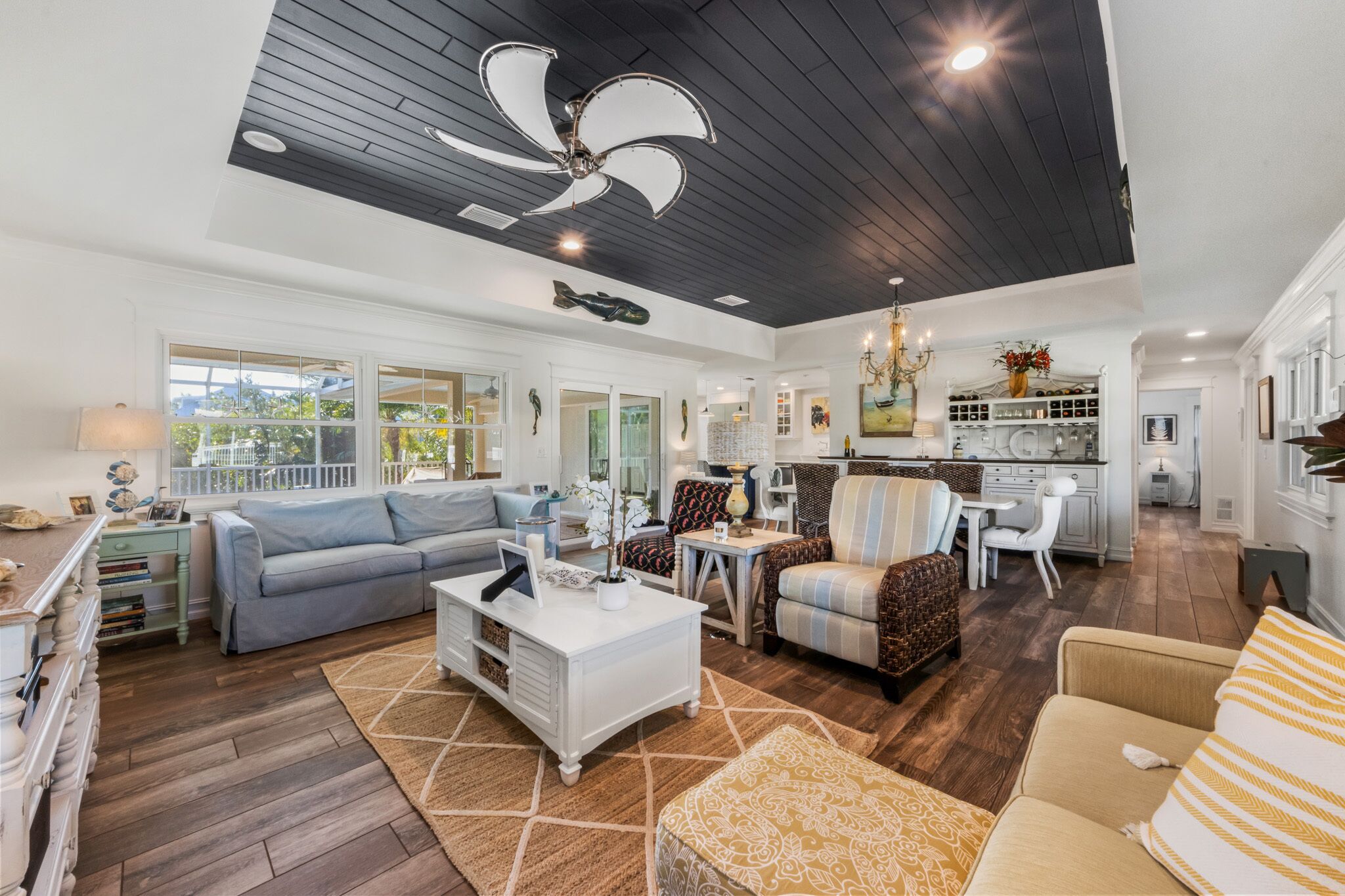 Smart TV, DVD player, books, music library