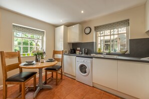 Fridge, microwave, dishwasher, high chair