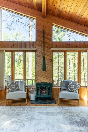 Interior - A-Frame Cabin on Betsie River – Private Dock & Fishing Near Crystal Mountain (Thompsonville)