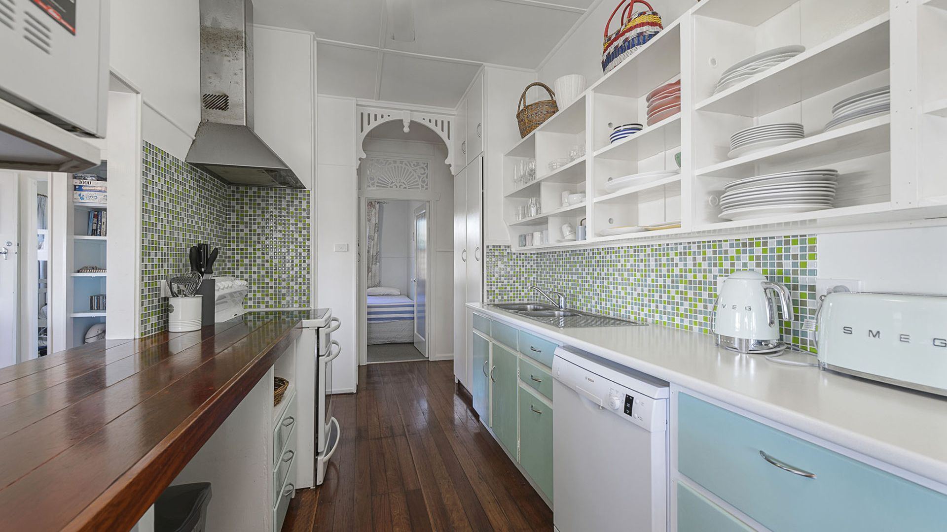 Fridge, microwave, dishwasher