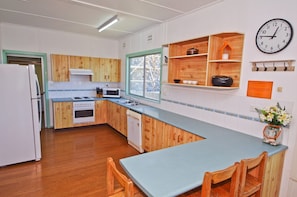 Fridge, microwave, dishwasher