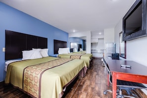 Room, 2 Queen Beds, Smoking | 1 bedroom, desk, free WiFi, bed sheets