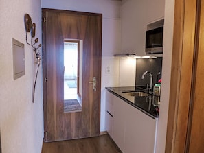 Fridge, microwave, toaster, highchair