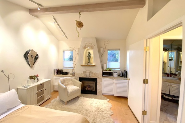 Wide angle view of the space. Shows layout well but does exaggerates size.