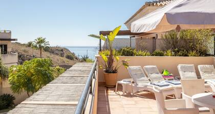 Apartment Brisas de Almayate with Sea & Mountain View, Pool, A/C, Wi-Fi, Garden & Terrace