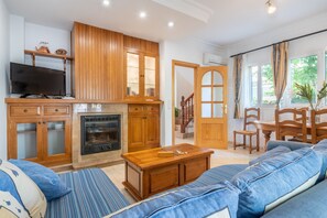 Télévision, cheminée