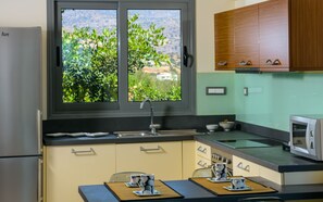 Fridge, microwave, dishwasher, coffee/tea maker