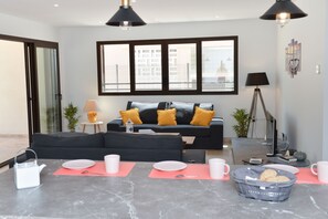 TV, DVD player, books, video library