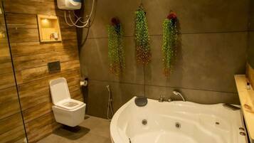 Shower, slippers, towels