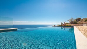 An infinity pool, a heated pool