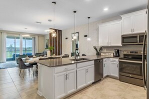 Microwave, dishwasher, high chair