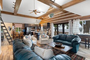 Smart TV, fireplace, table football, offices