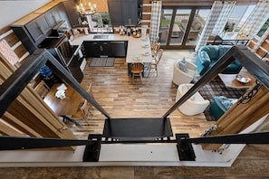 Smart TV, fireplace, foosball, offices