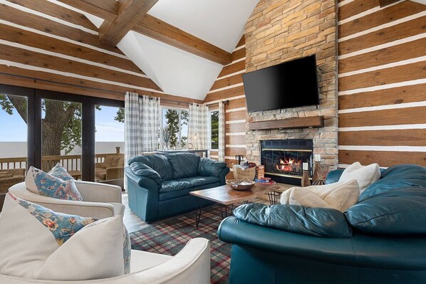 Smart TV, fireplace, table football, offices