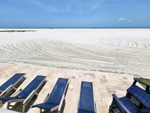 Beach - You will be in the center of all the action staying in this ground level two bedroom / two bath Gulf Front vacation rental. (Fort Myers Beach)