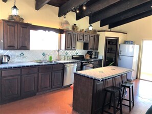 Large, well equipped kitchen