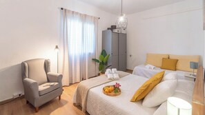 4 bedrooms, iron/ironing board, travel cot, WiFi