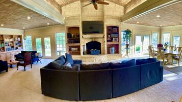 Smart TV, fireplace, printers