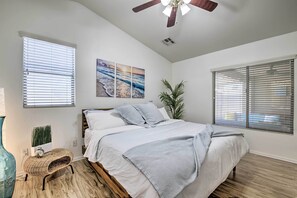 3 bedrooms, desk, laptop workspace, iron/ironing board - 2 Mi to Goodyear Ballpark! 'Desert Beach House' (Goodyear)