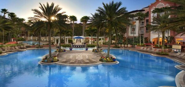 Outdoor pool, a heated pool