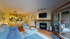 TV, fireplace, DVD player