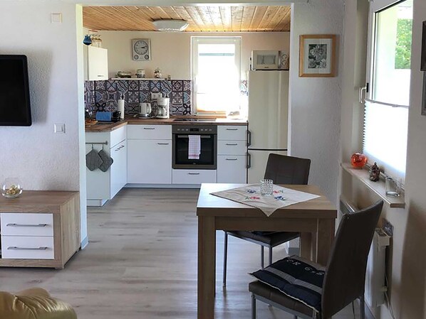 Fridge, microwave, oven, highchair